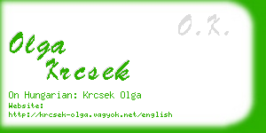 olga krcsek business card